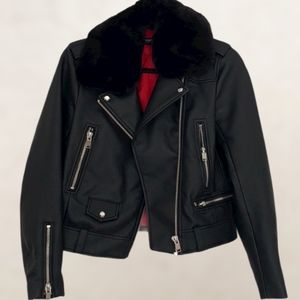 Zara faux fur moto jacket